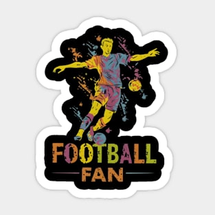 Colorful Football Soccer Distressed Design Sticker